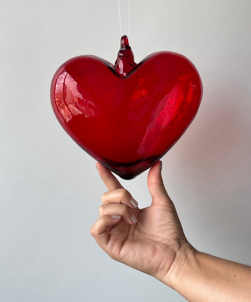 Corazones en vidrio